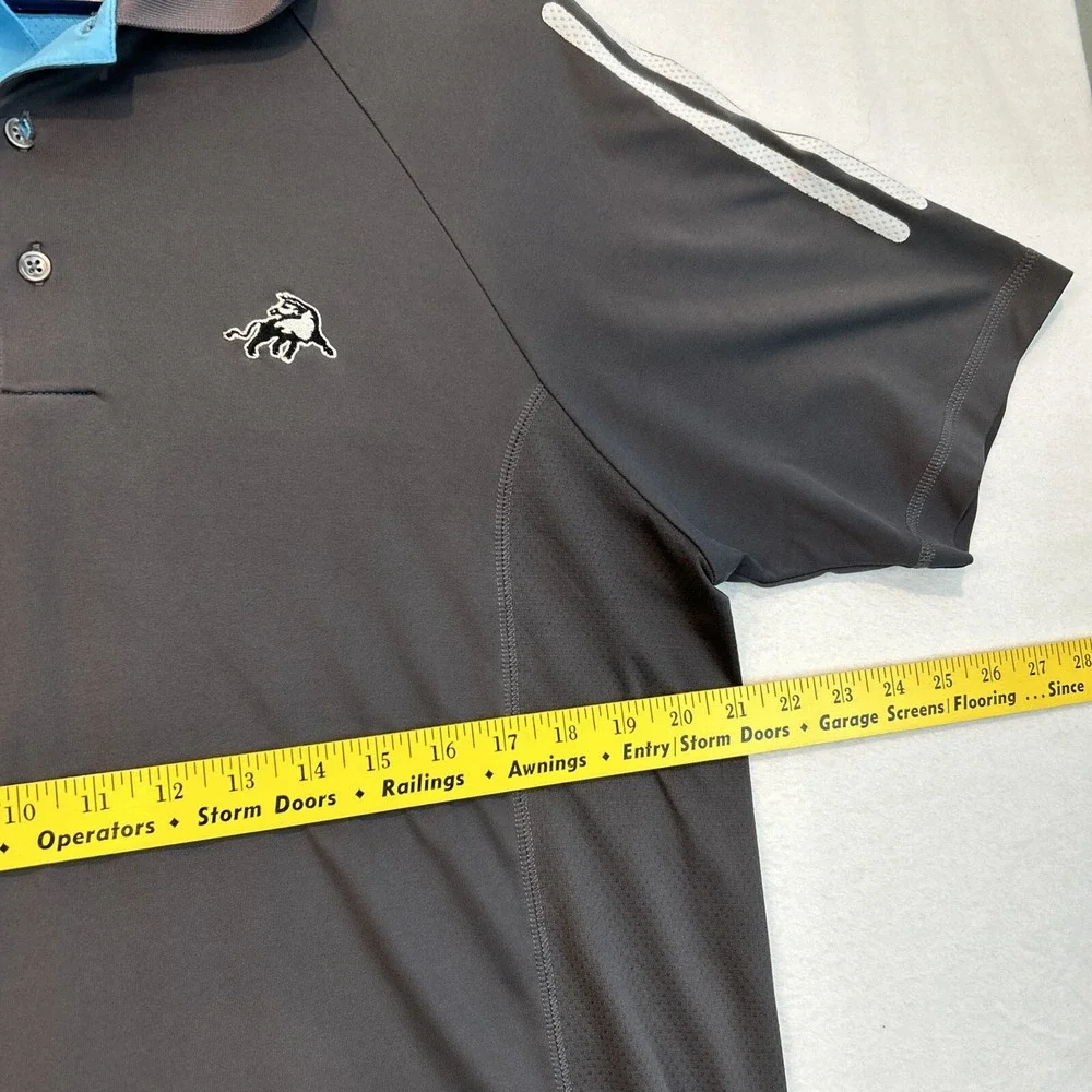 Adidas Mens Golf Polo Shirt Medium The Bull Jack Nicklaus Gray ClimaCool Polo